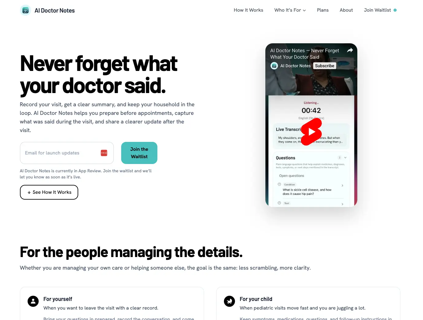 Screenshot 1 of AI Doctor Notes
