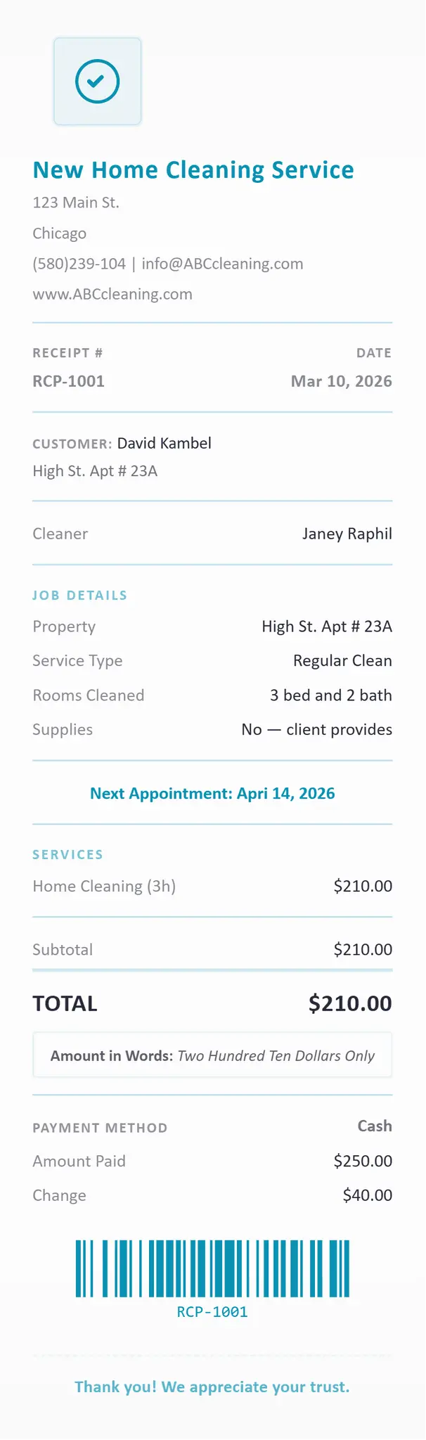 Screenshot 1 of Simple Receipt Maker