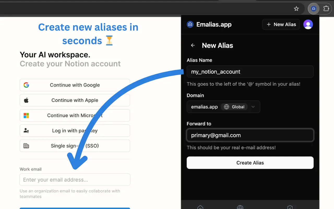 Screenshot 2 of emalias.app
