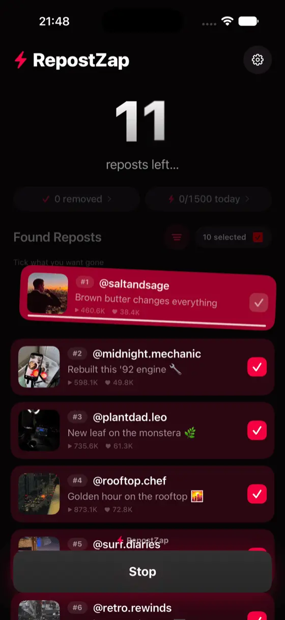 Screenshot 3 of RepostZap