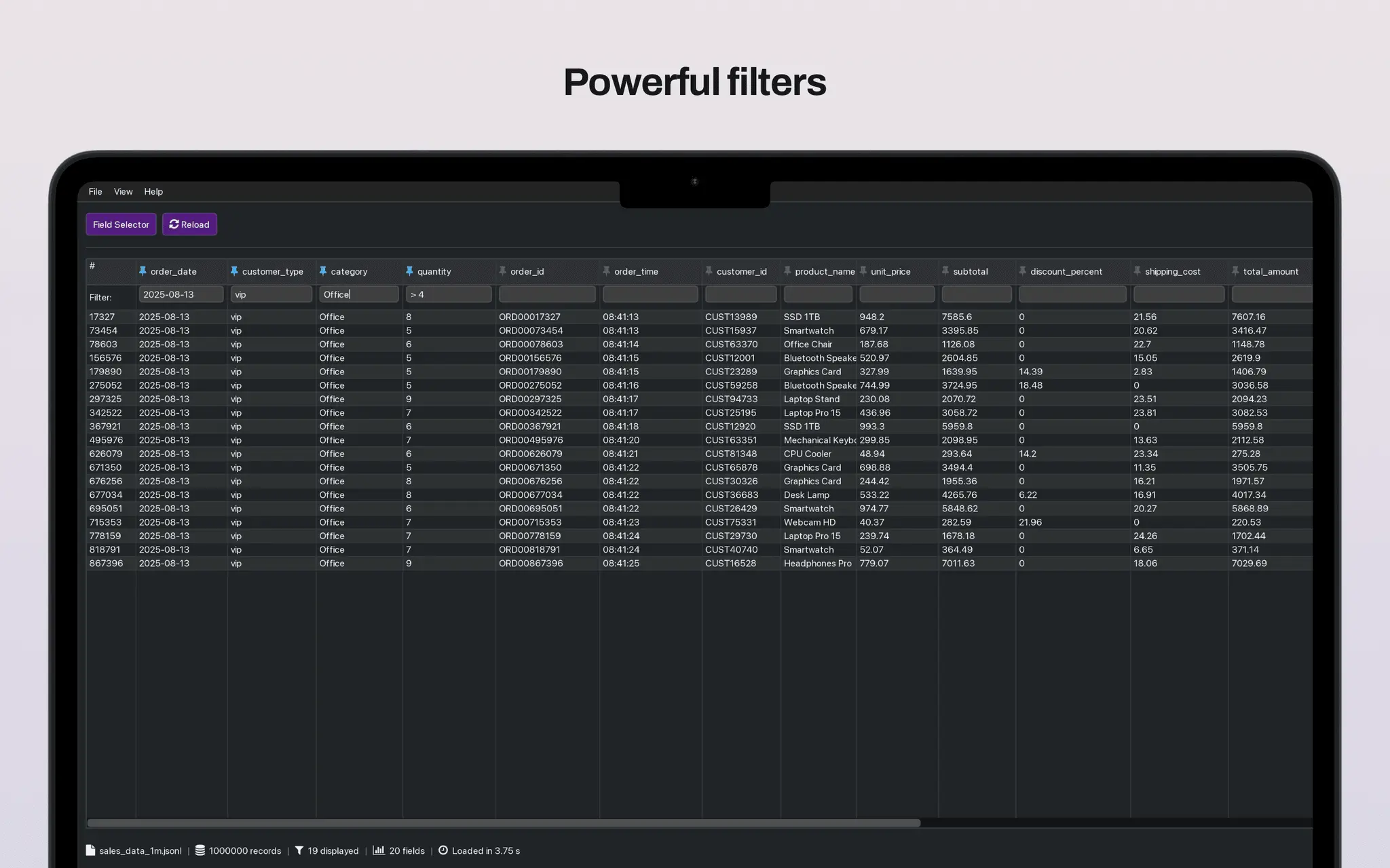 Screenshot 1 of JSONL Viewer Pro