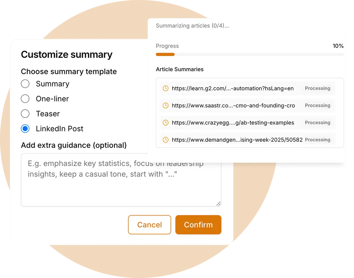 Screenshot 1 of ZestScout — AI Content Curation & Post