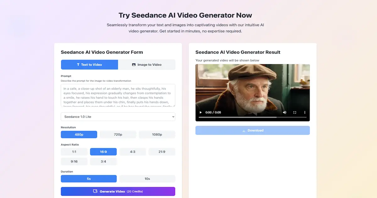 Screenshot 2 of Seedance AI Video Generator