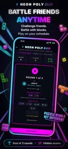 Screenshot 2 of Neon Poly Duo: Block Battles