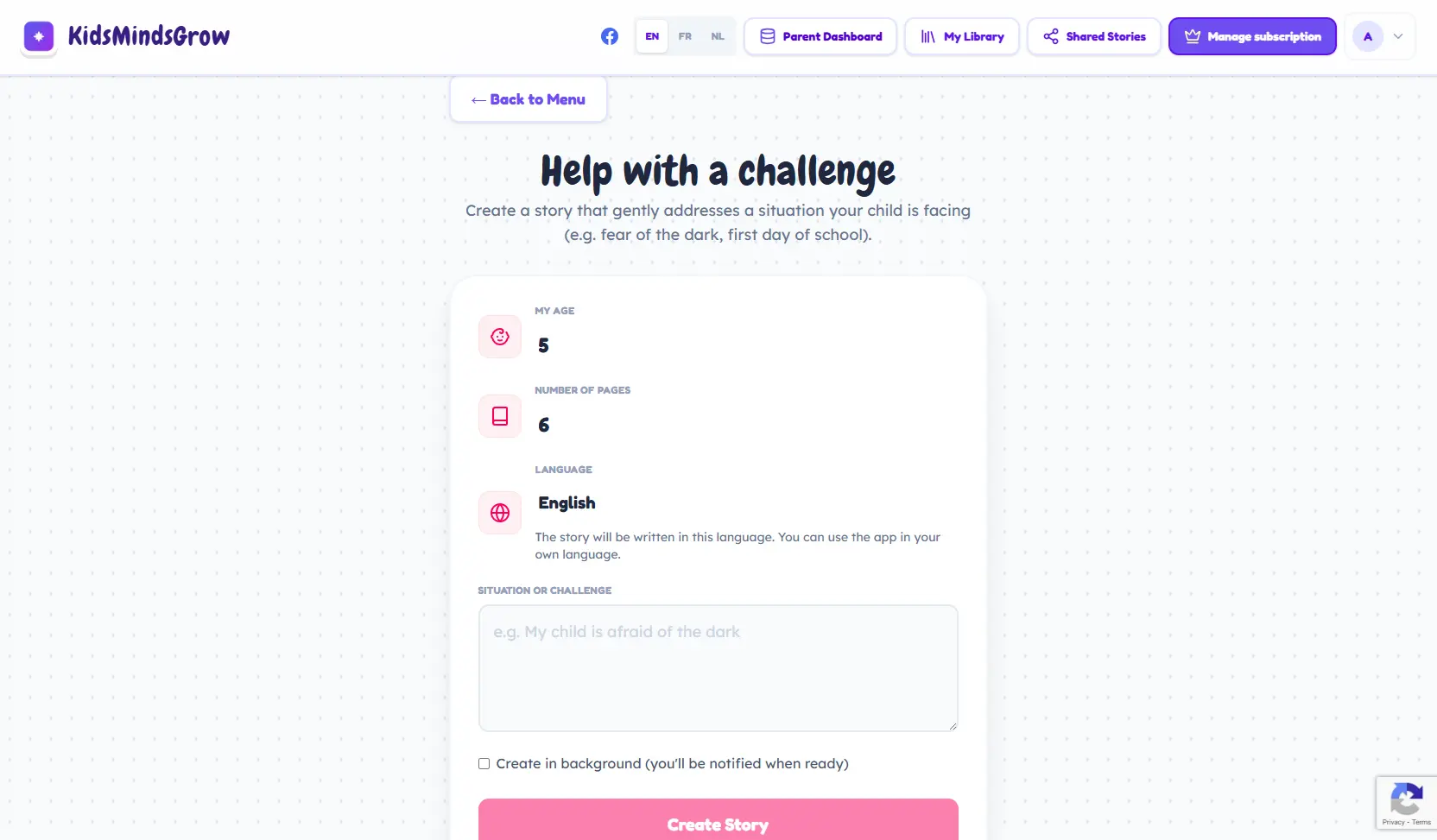 Screenshot 1 of KidsMindsGrow