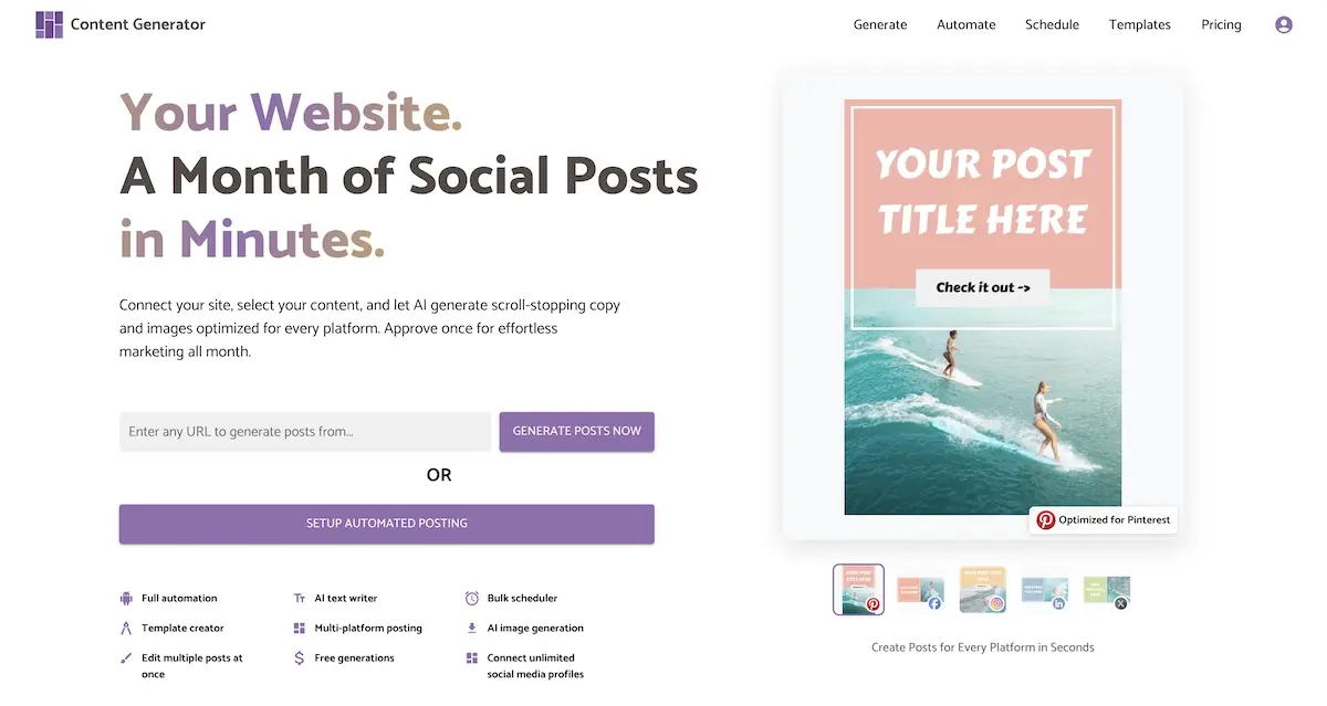 Screenshot 1 of Content Generator
