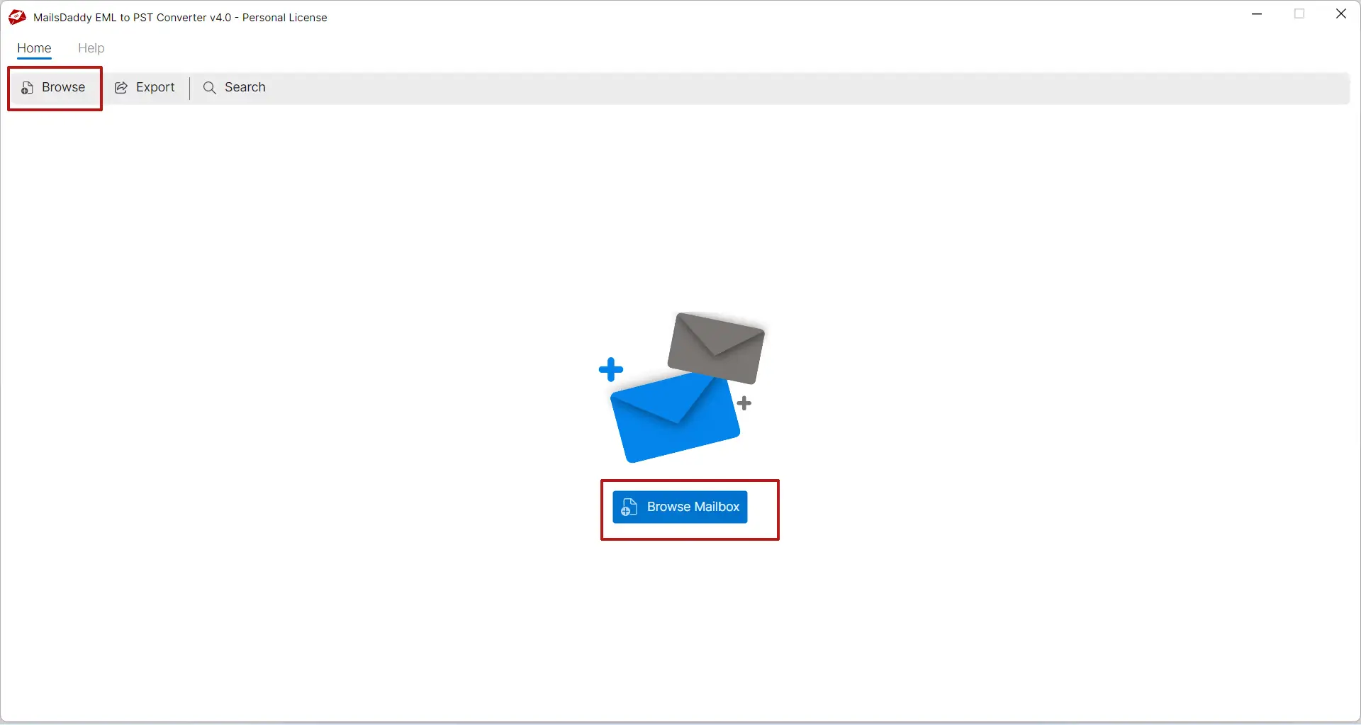 Screenshot 1 of MailsDaddy EML to PST Converter