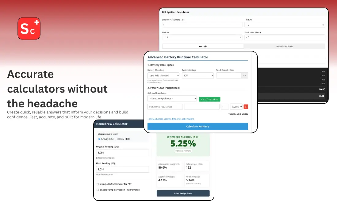 Screenshot 2 of SpeedCalcs — 300 Free Calculators