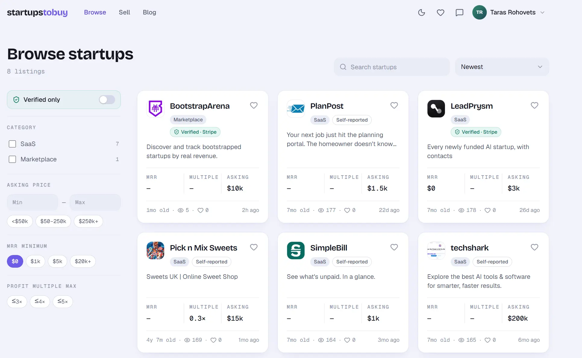 Screenshot 2 of startupstobuy