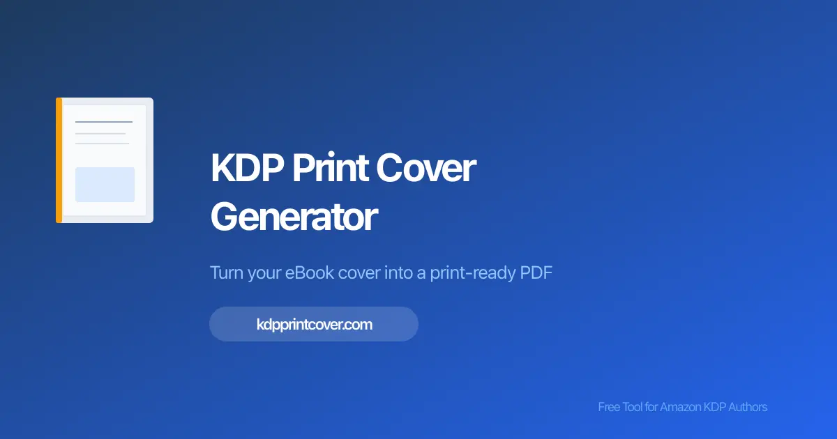 Screenshot 1 of KDP Print Cover Generator