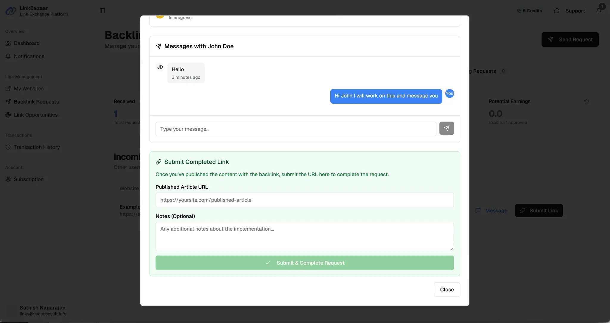 Screenshot 1 of LinkBazaar