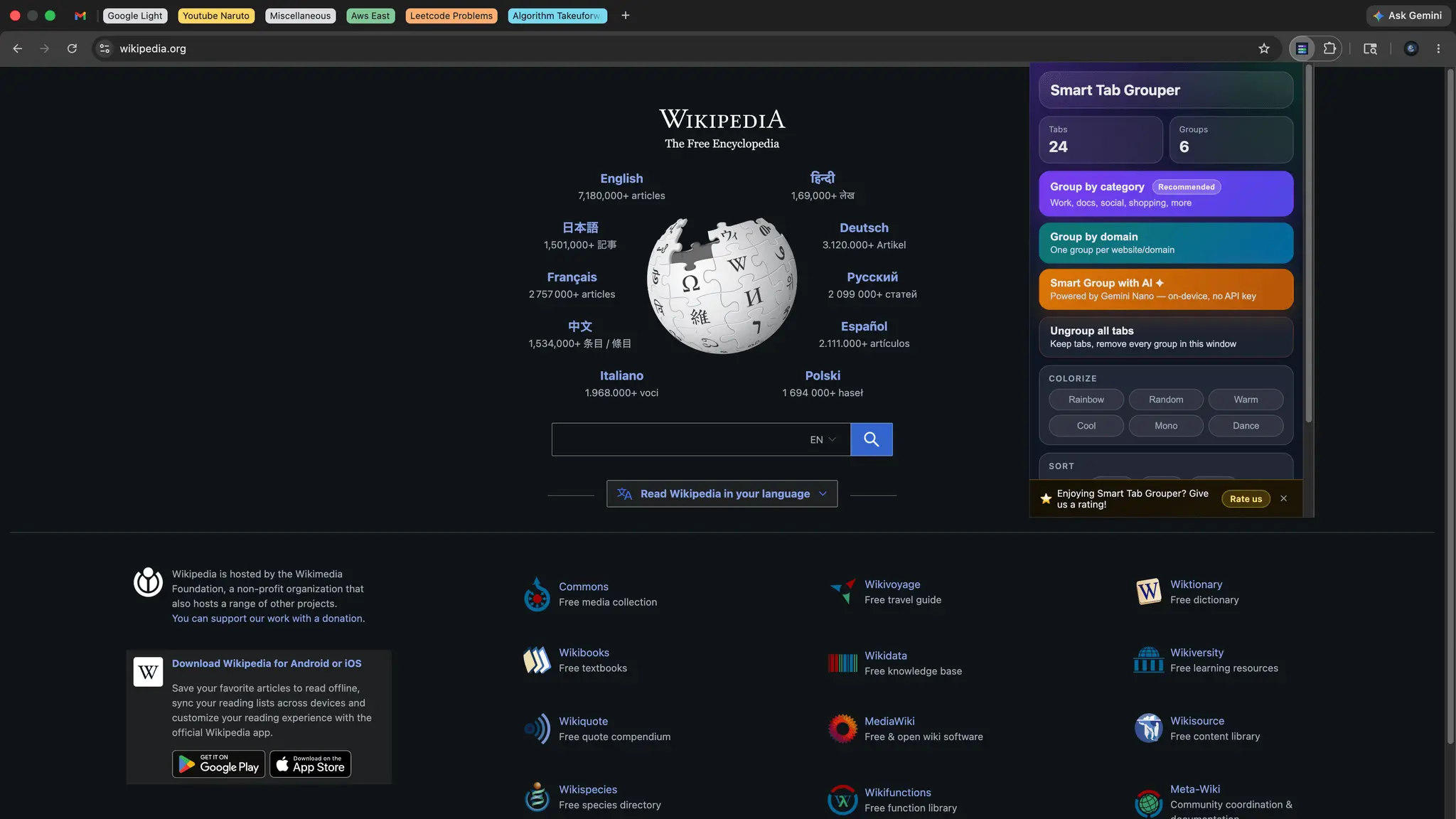 Screenshot 2 of Smart Tab Grouper – Organize Chrome Tabs