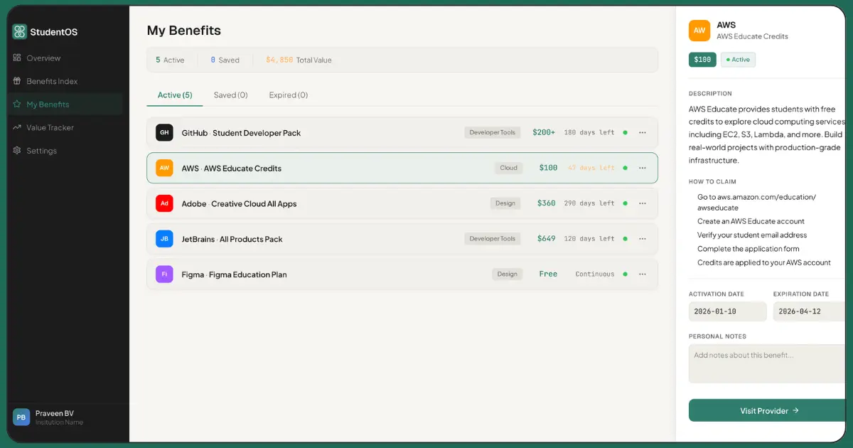 Screenshot 3 of StudentOS