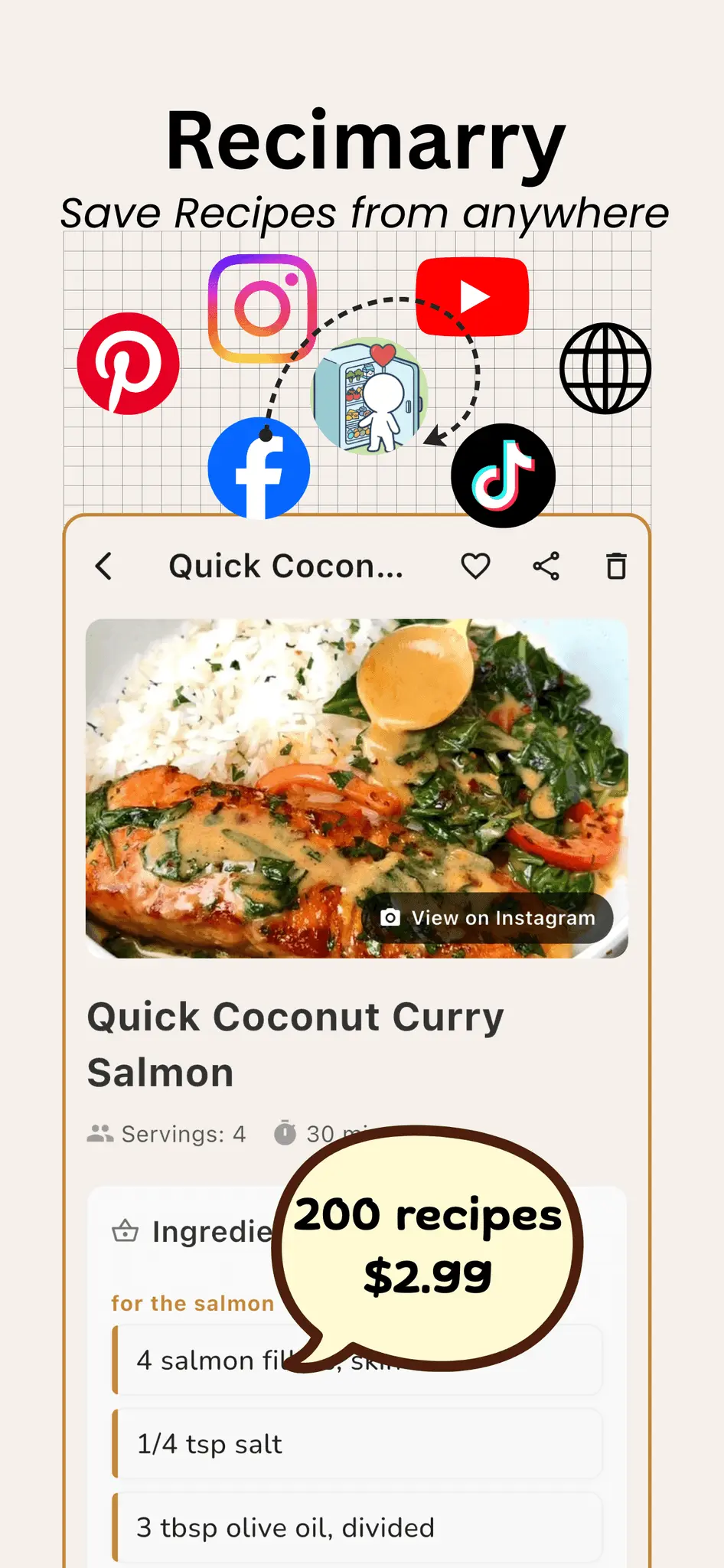 Screenshot 2 of Recimarry - Save Social Recipes