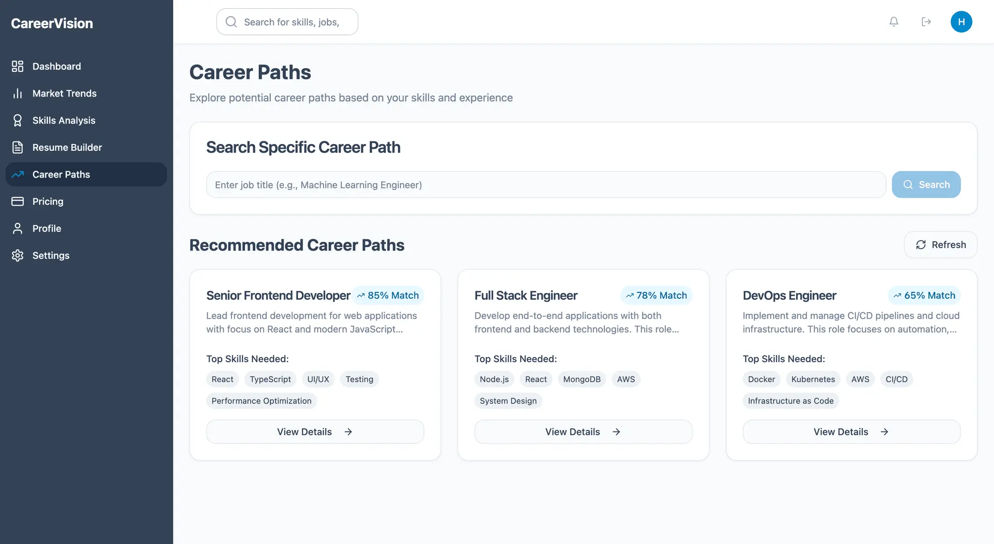 Screenshot 1 of CareerVision