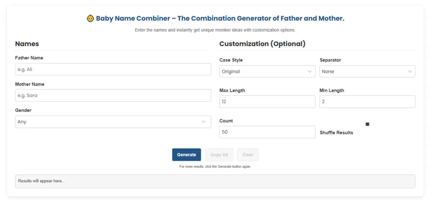 Screenshot 3 of Name Combiner
