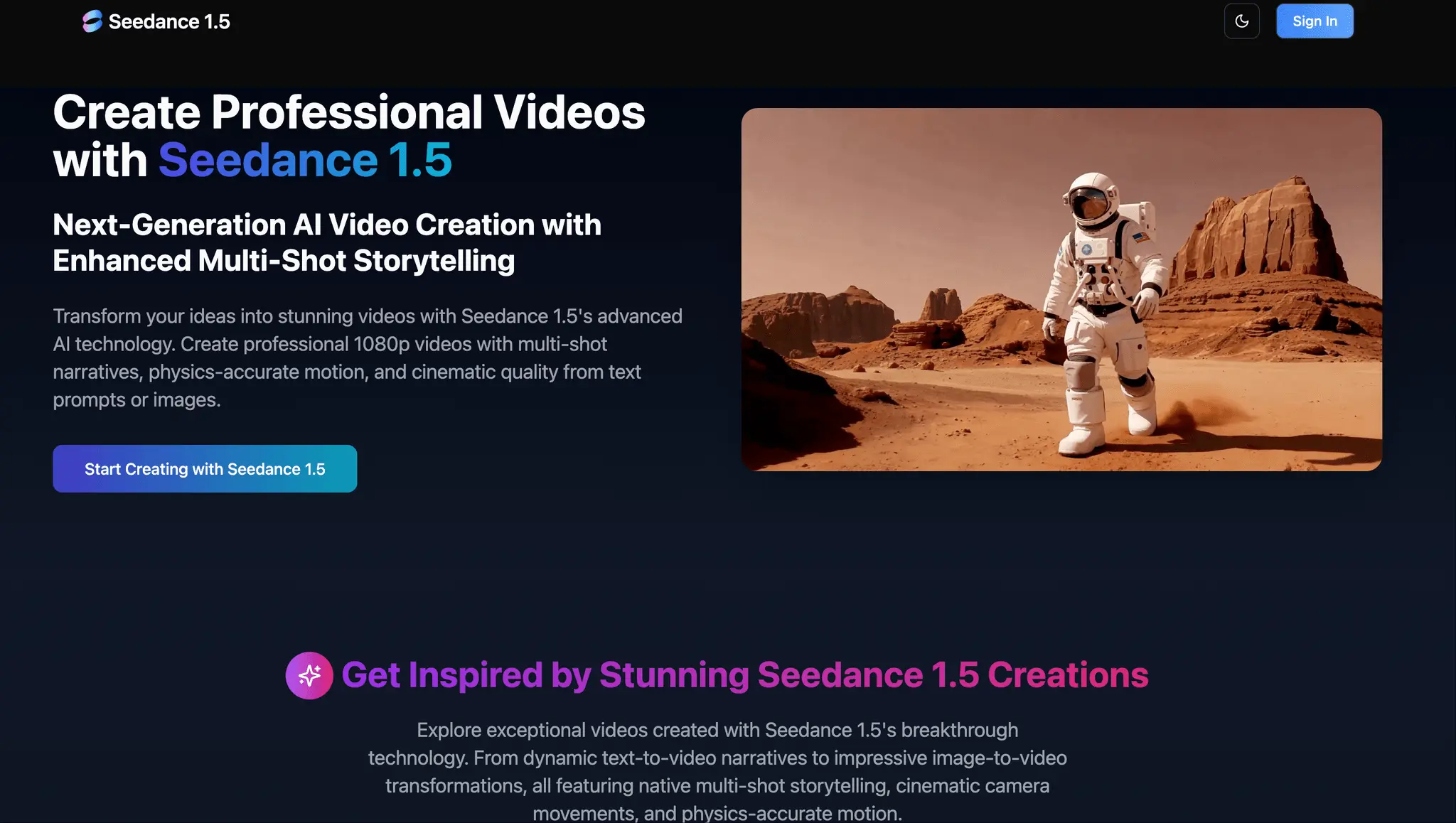 Screenshot 1 of Seedance 1.5 AI