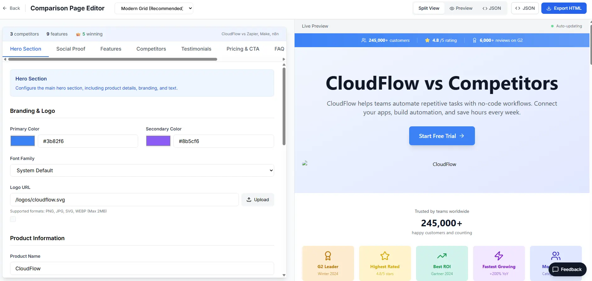 Screenshot 3 of Comp Stomp | SaaS Comparison Generator