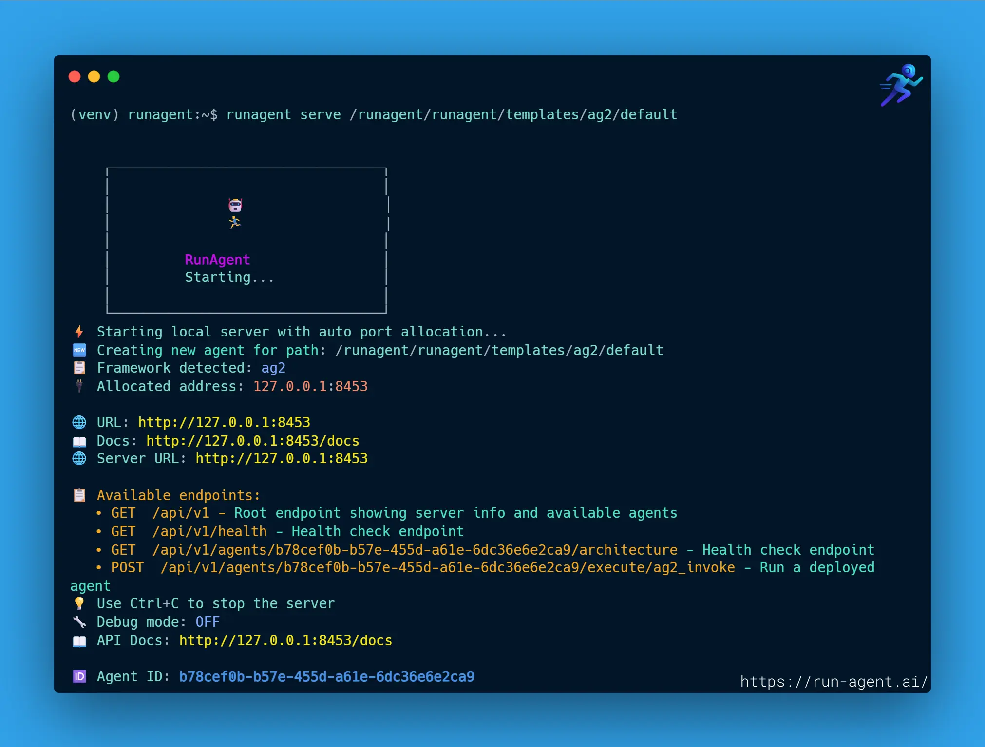 Screenshot 1 of RunAgent