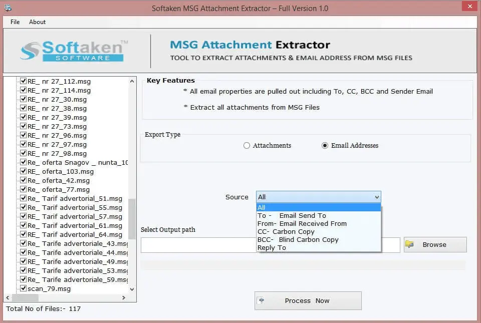 Screenshot 2 of Softaken MSG Attachment Extractor