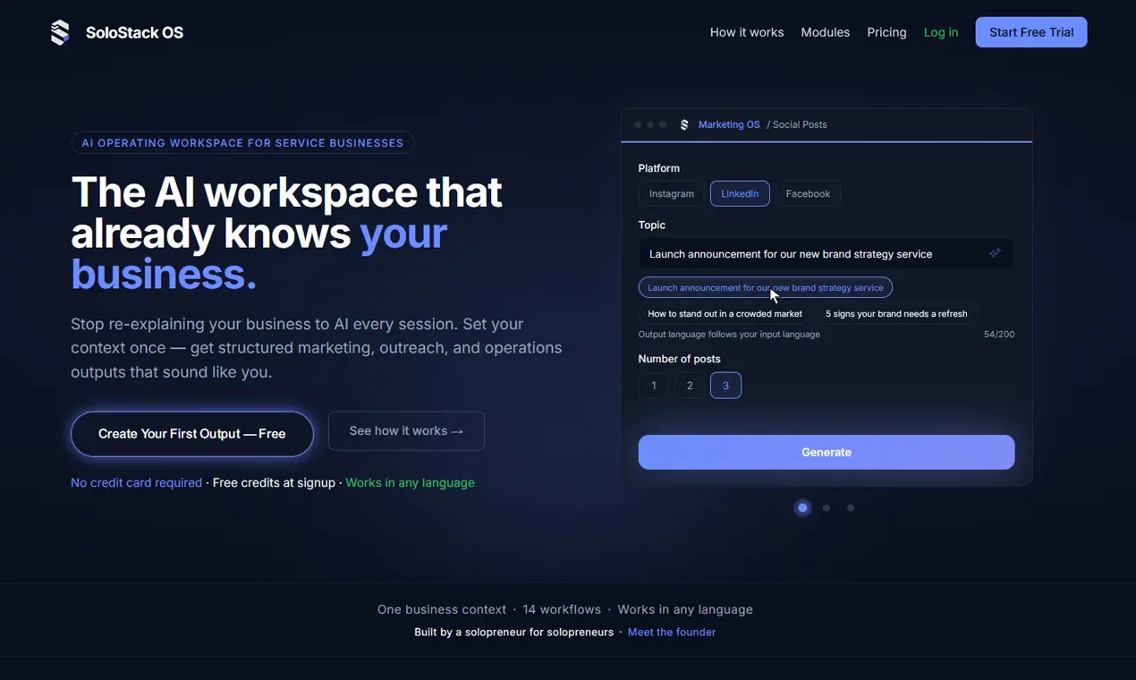 Screenshot 1 of SoloStack OS