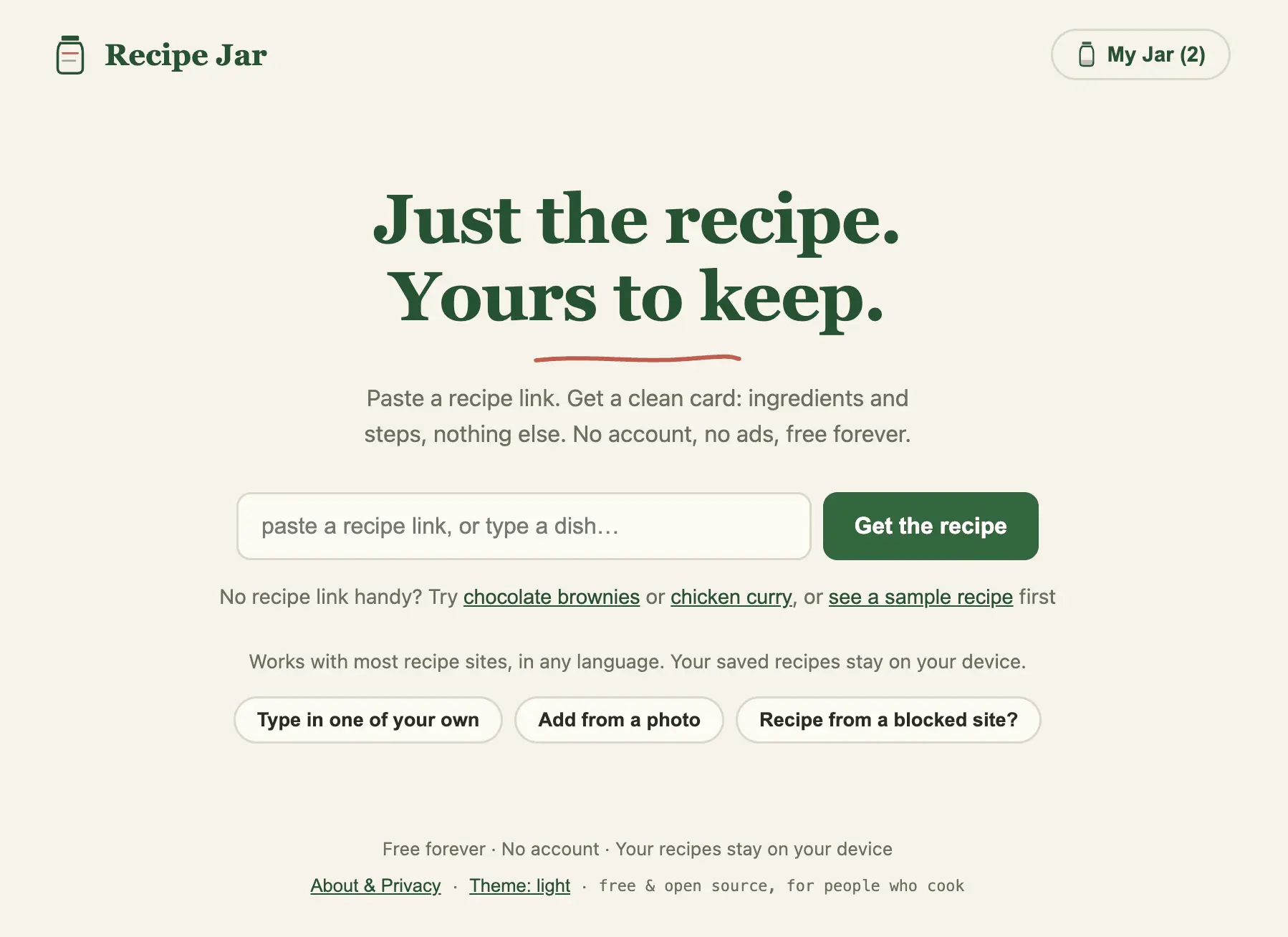 Screenshot 1 of Recipe Jar