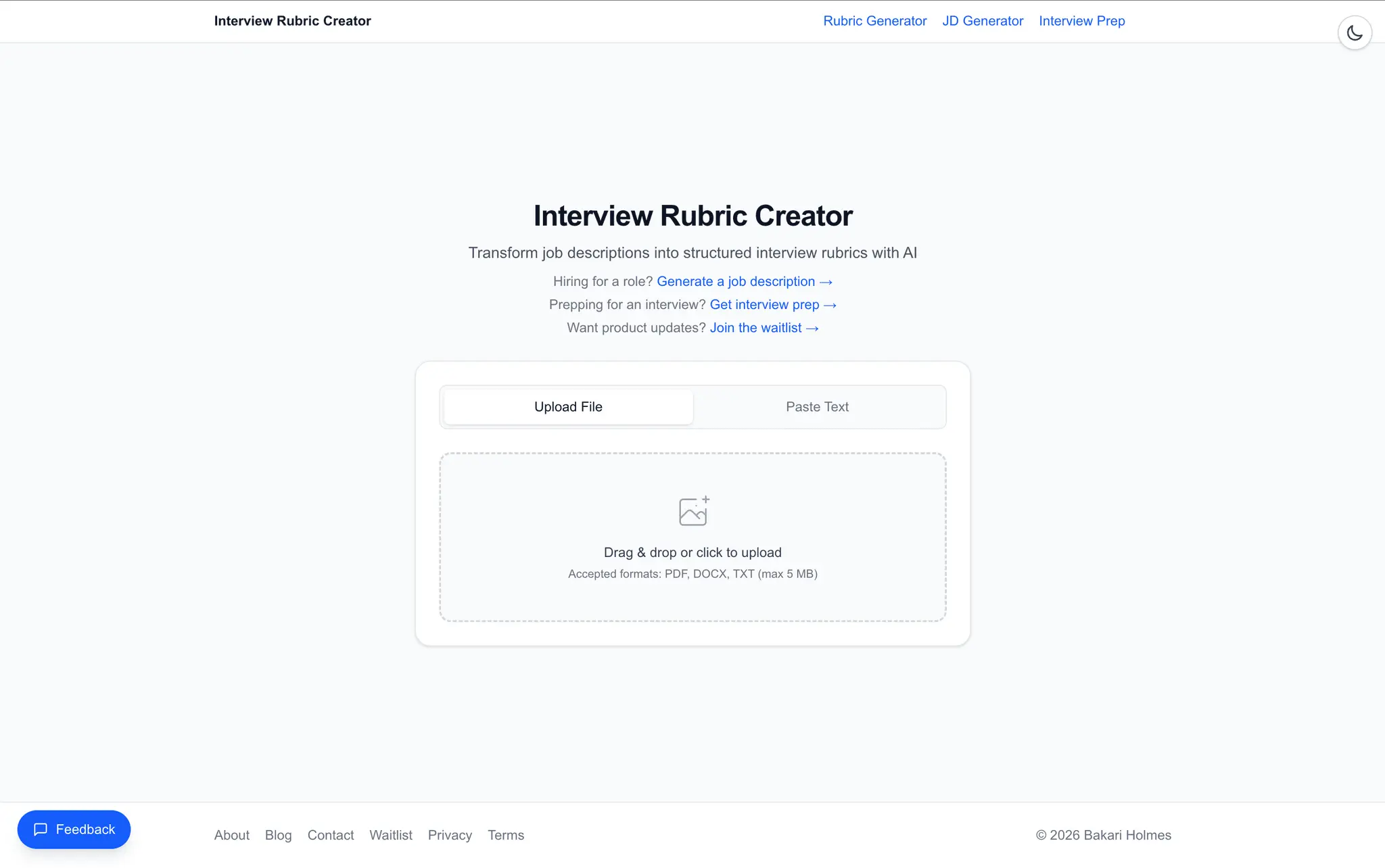 Screenshot 2 of Interview Rubric 