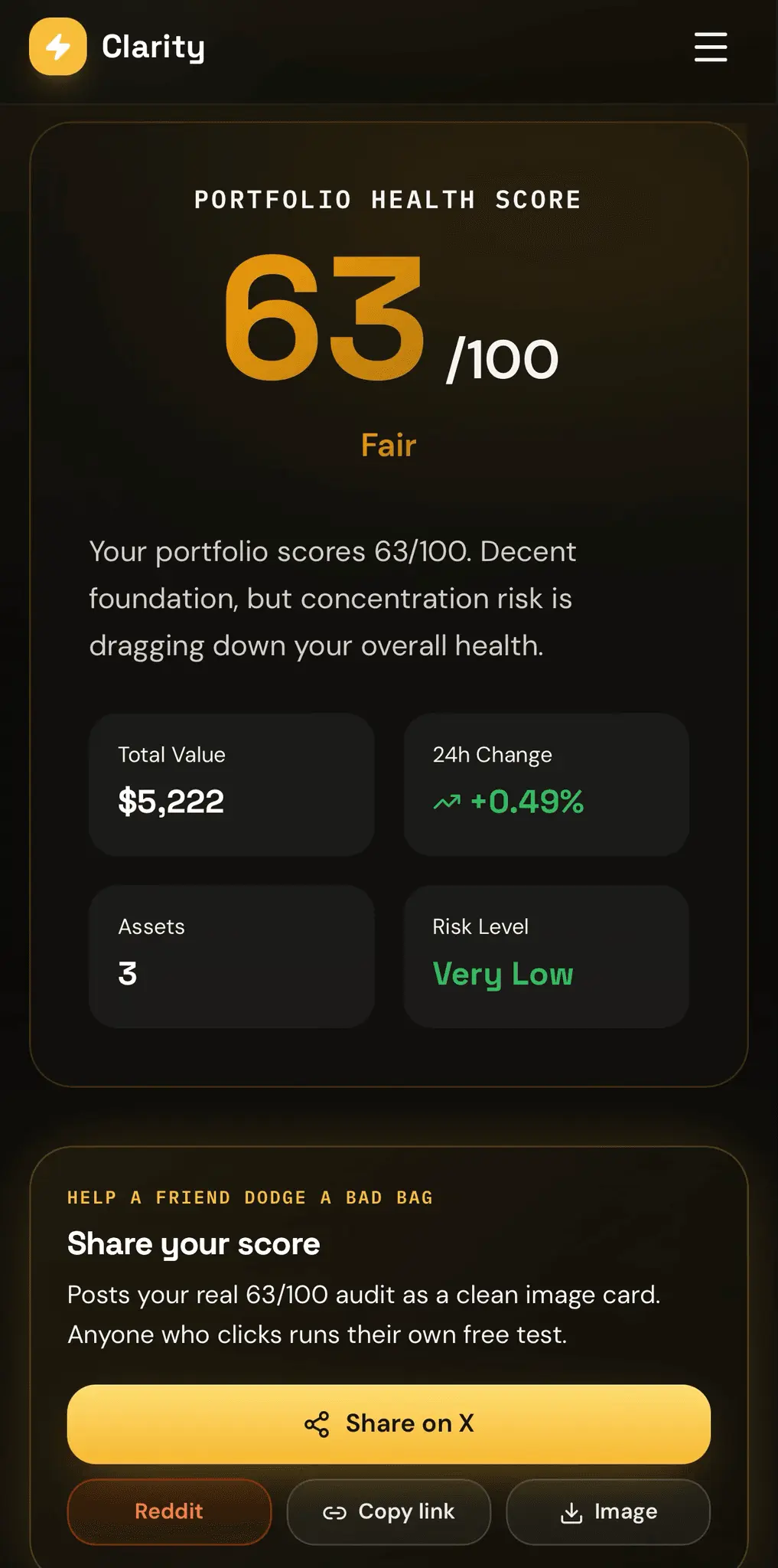 Screenshot 1 of Crypto Clarity AI