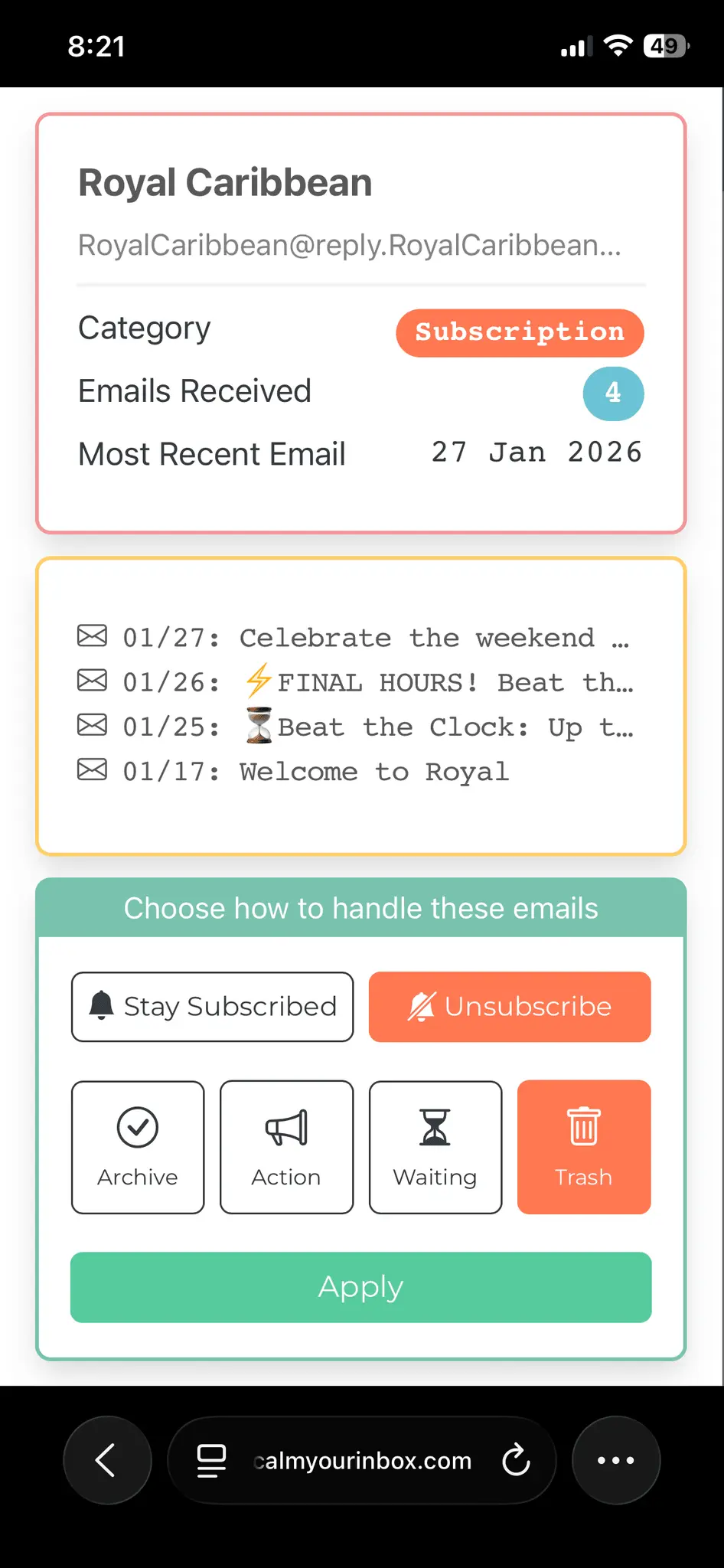 Screenshot 3 of Calm Your Inbox