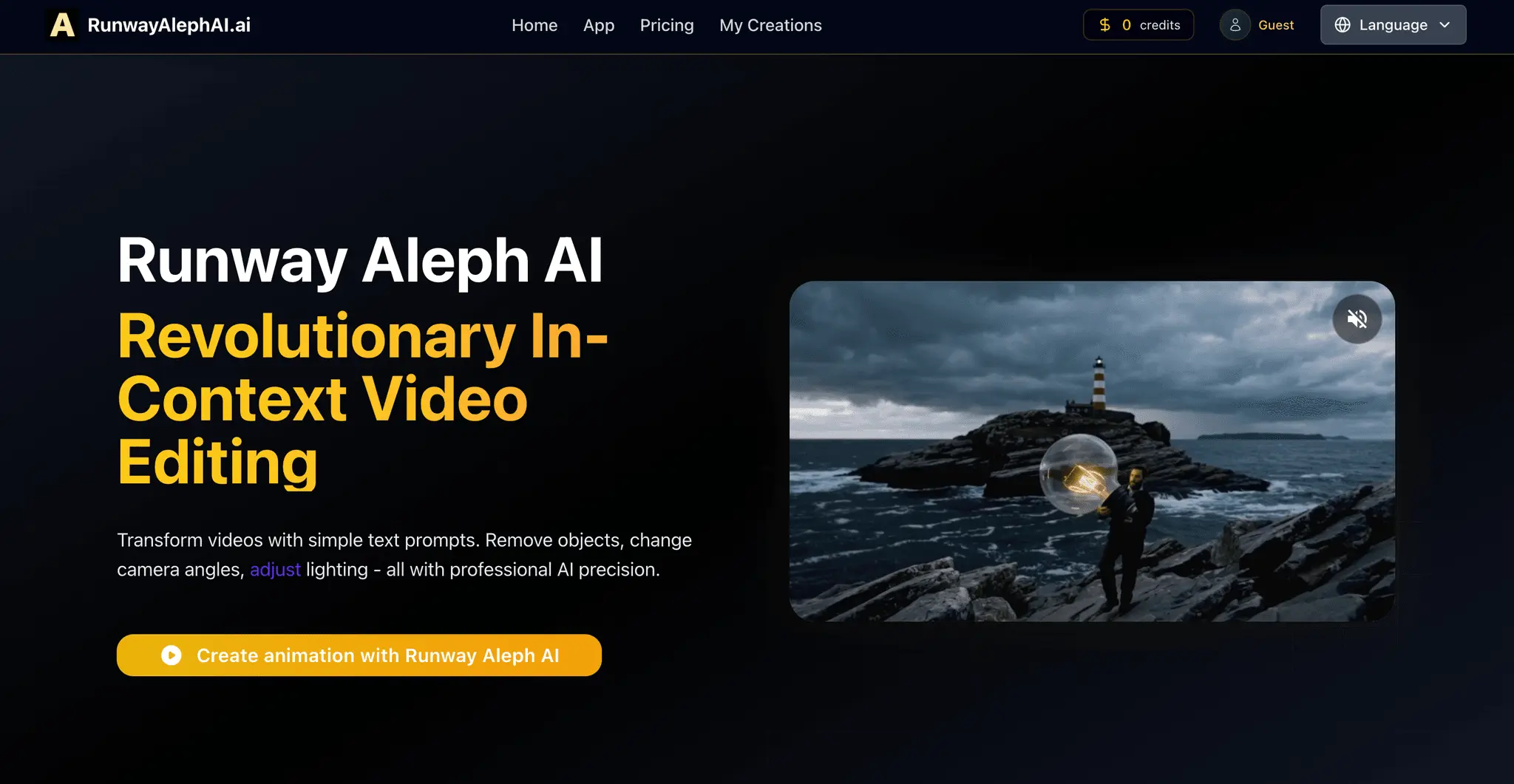 Screenshot 1 of Runway Aleph AI