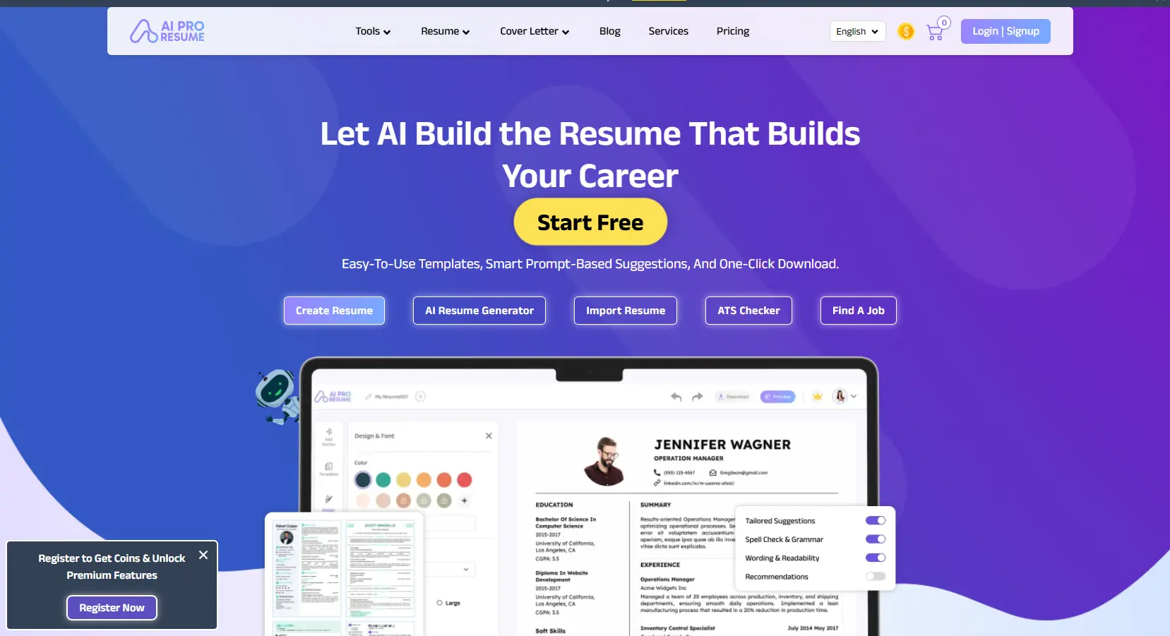 Screenshot 1 of AI Pro Resume