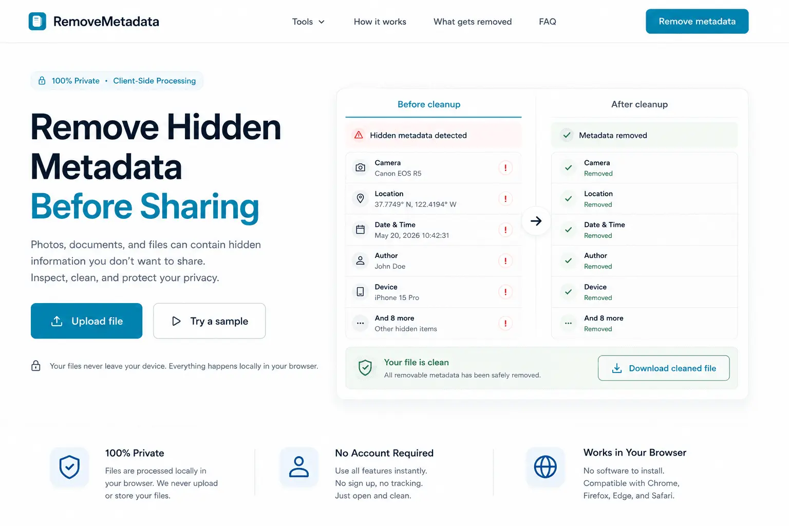 Screenshot 1 of RemoveMetadata