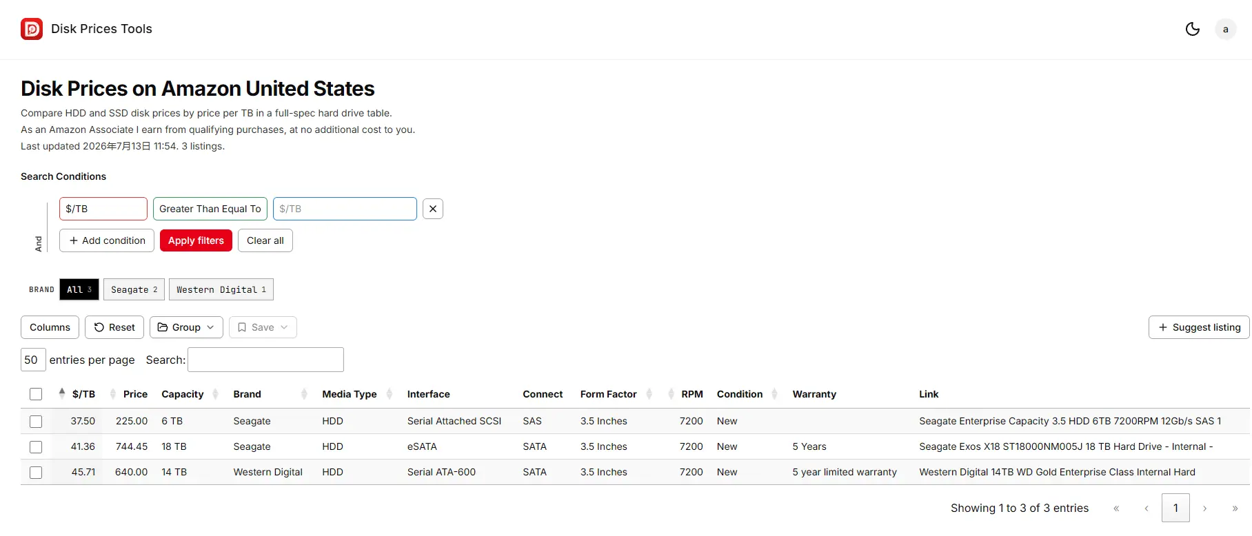Screenshot 3 of Disk Prices Tools