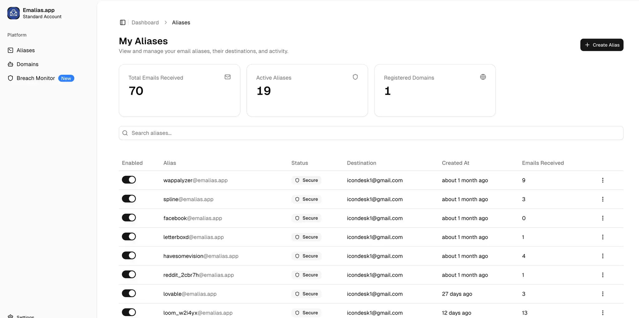 Screenshot 4 of emalias.app
