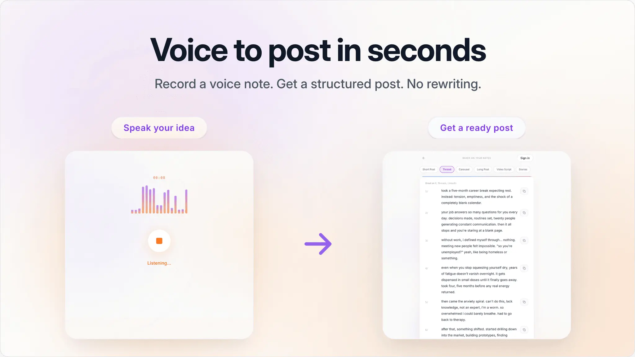 Screenshot 3 of Voice to Post