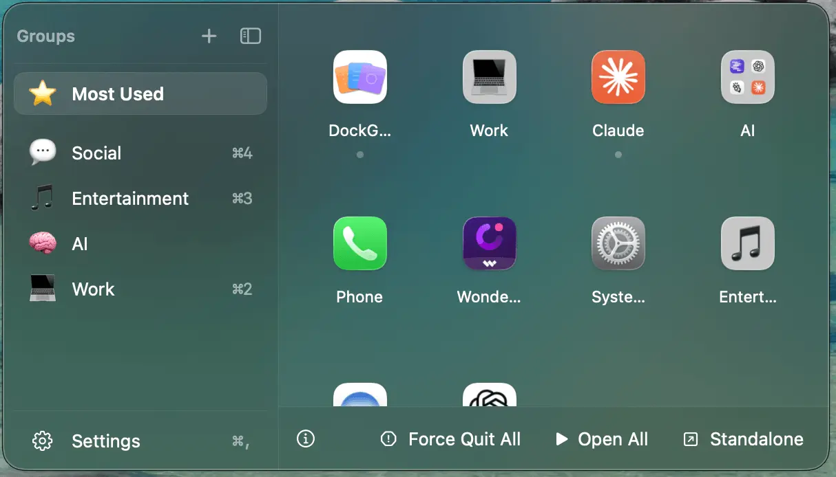 Screenshot 1 of Dock Groups