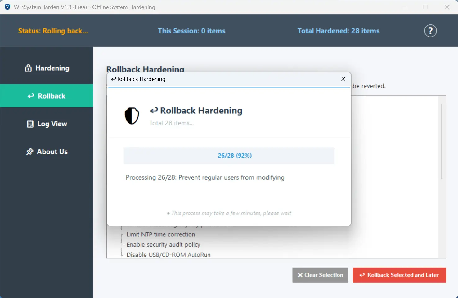 Screenshot 4 of WinSystemHarden