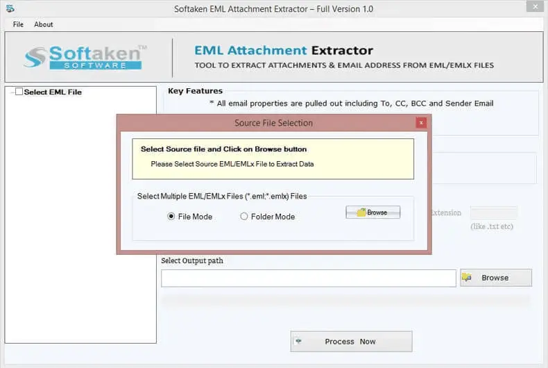 Screenshot 2 of Softaken EML Attachment Extractor