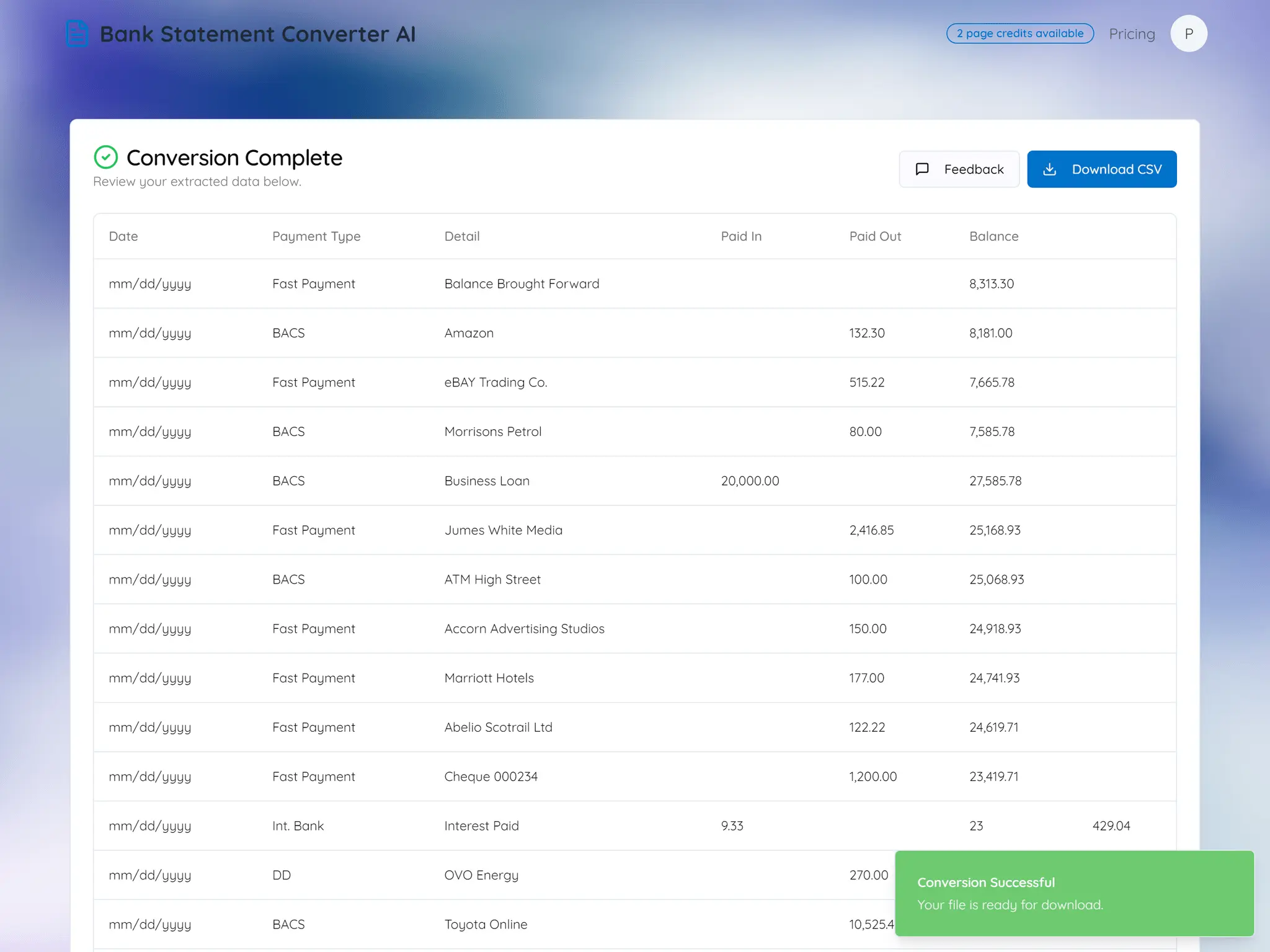 Screenshot 7 of Bank Statement Converter