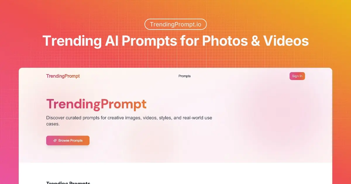 Screenshot 1 of Trending AI Prompts
