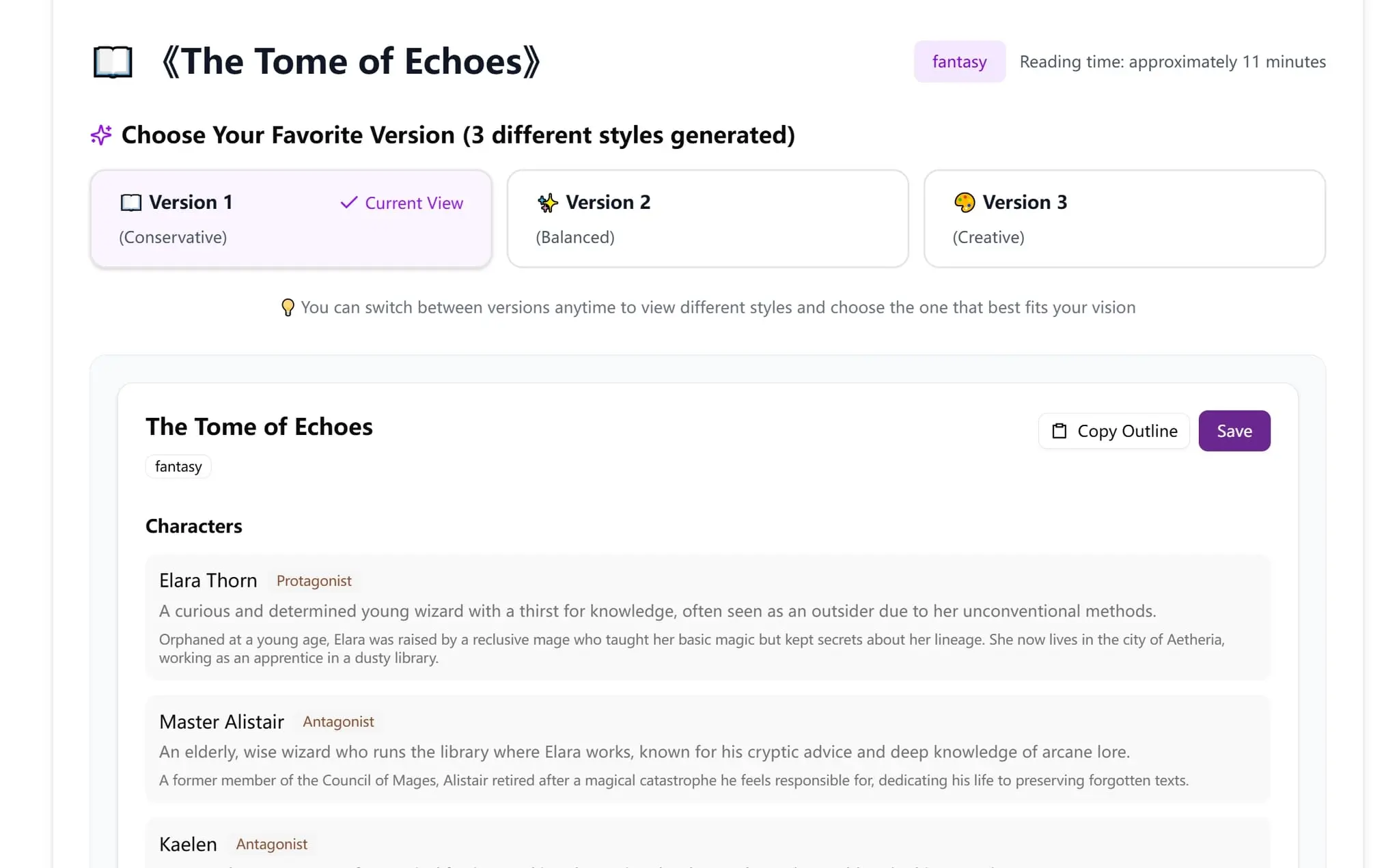 Screenshot 1 of AI Story Generator