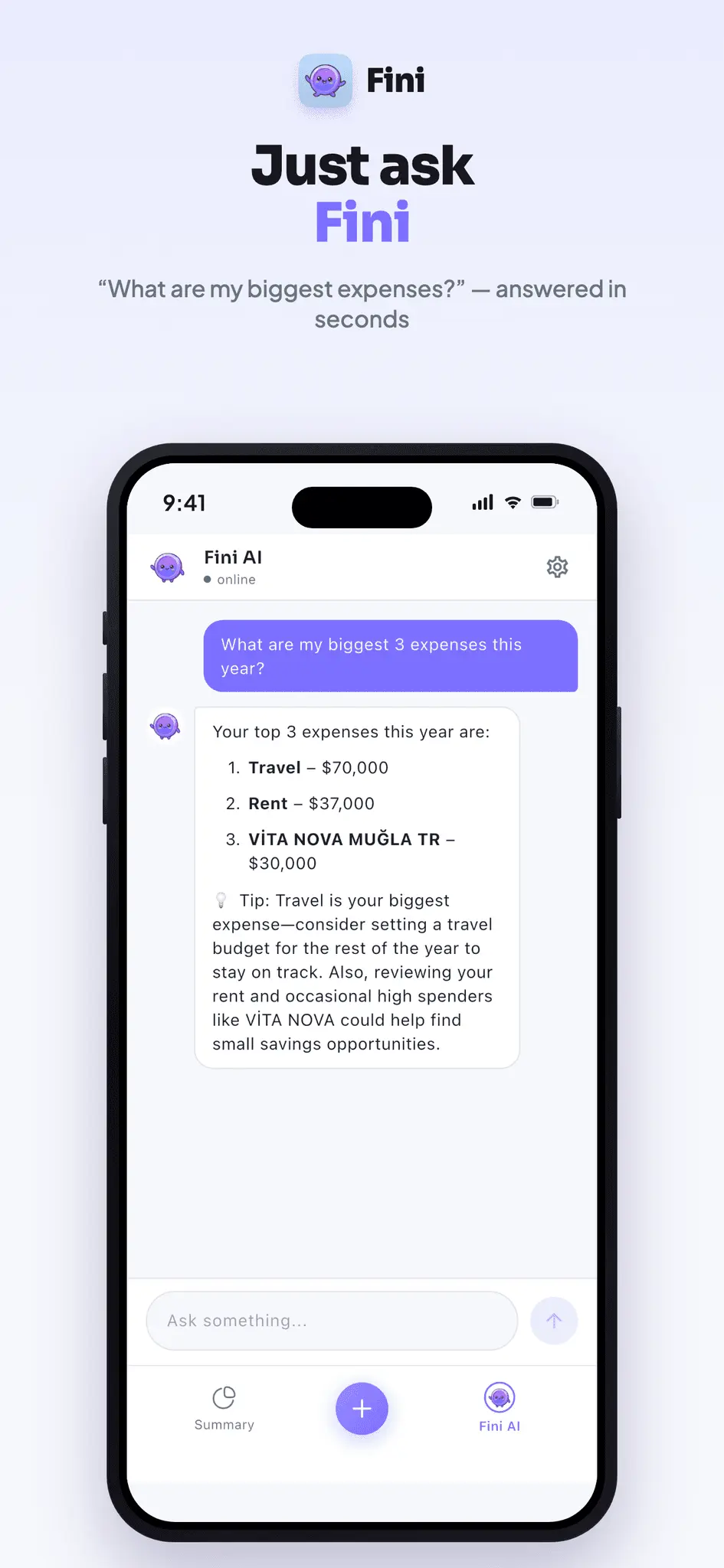 Screenshot 3 of Fini: AI Money Manager & Chat