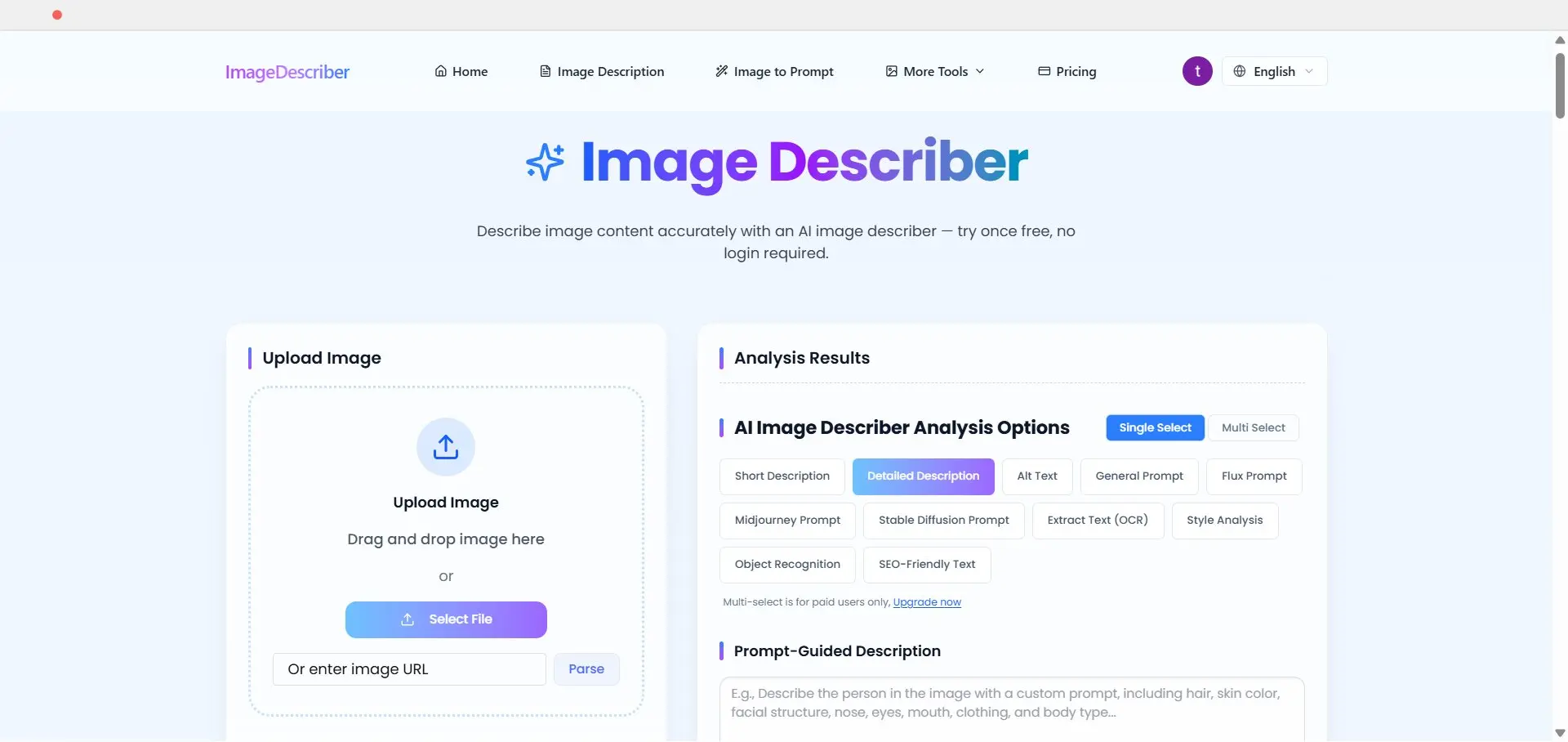 Screenshot 1 of Image Describer