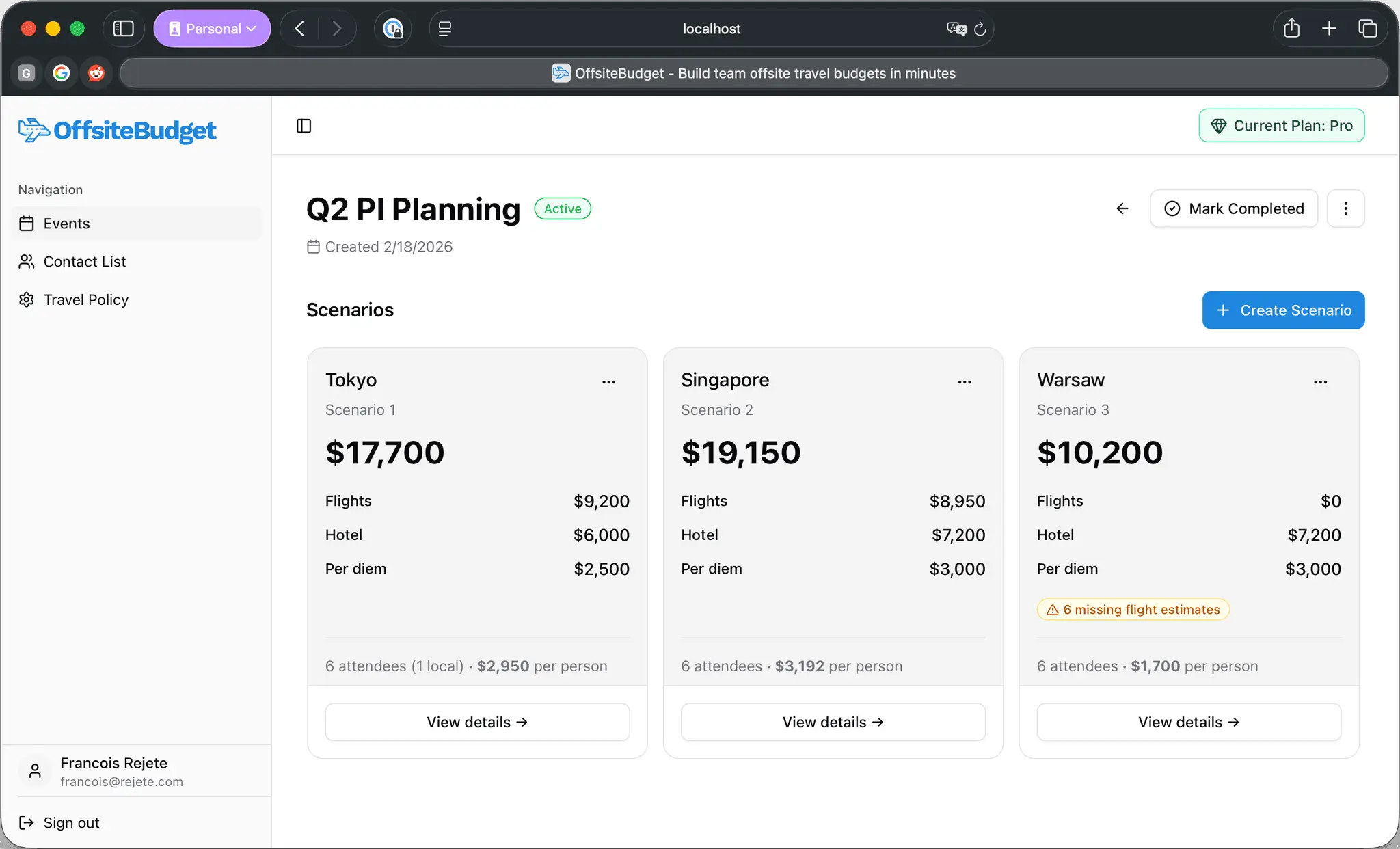 Screenshot 3 of OffsiteBudget