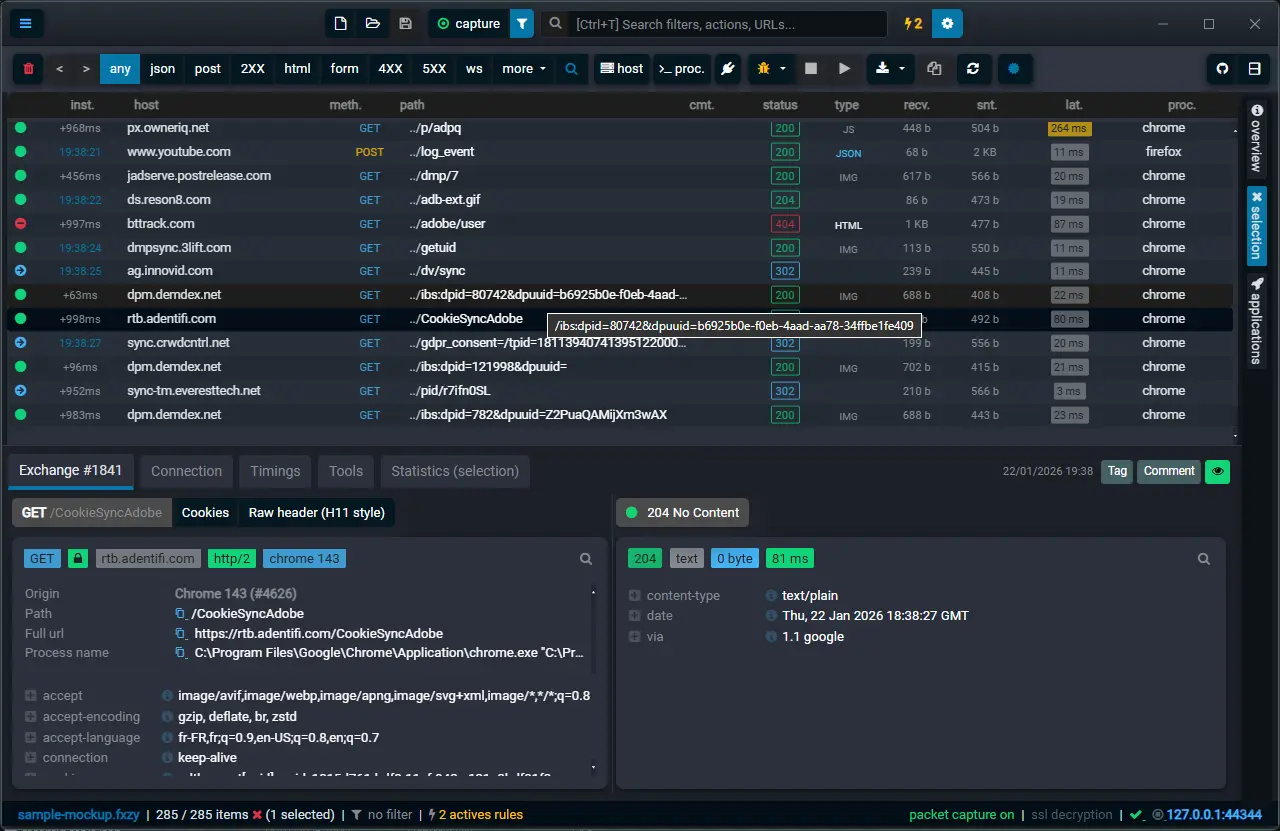 Screenshot 5 of Fluxzy Desktop