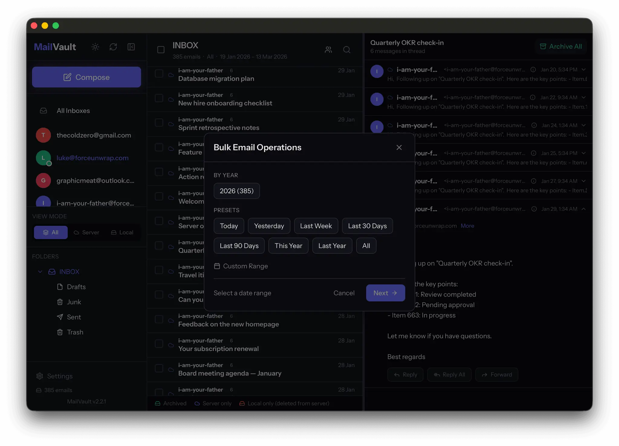 Screenshot 2 of MailVault