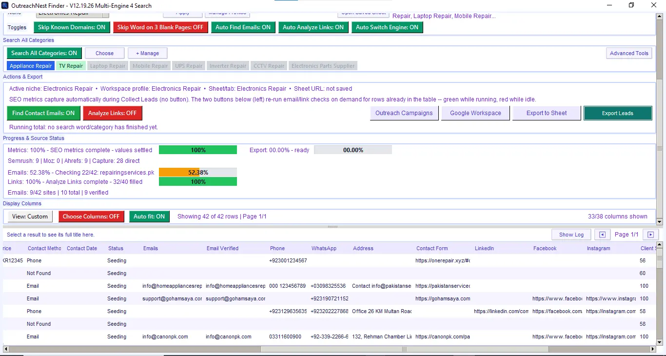 Screenshot 2 of OutreachNest Finder