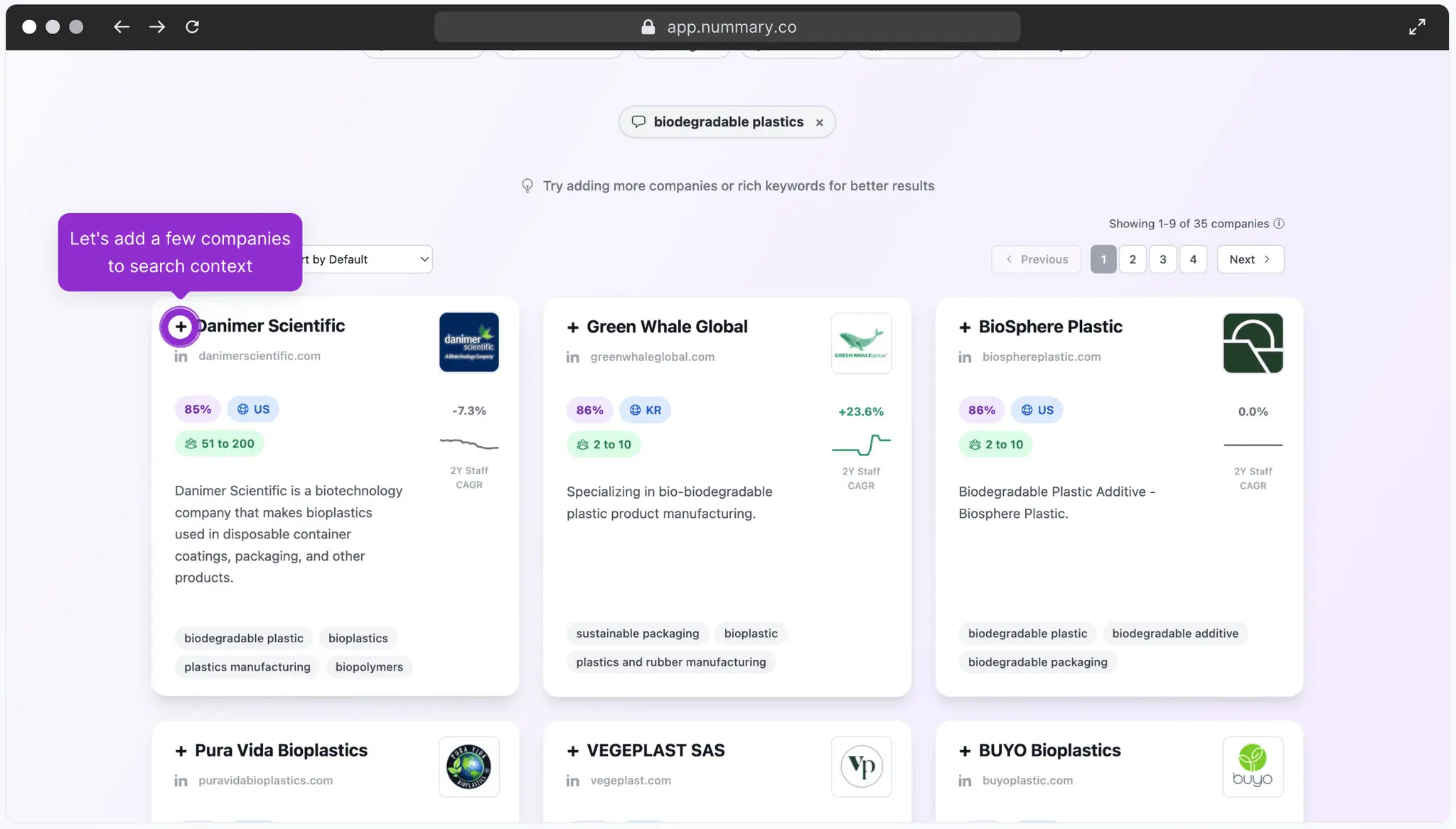 Screenshot 2 of Nummary AI Competitor Search