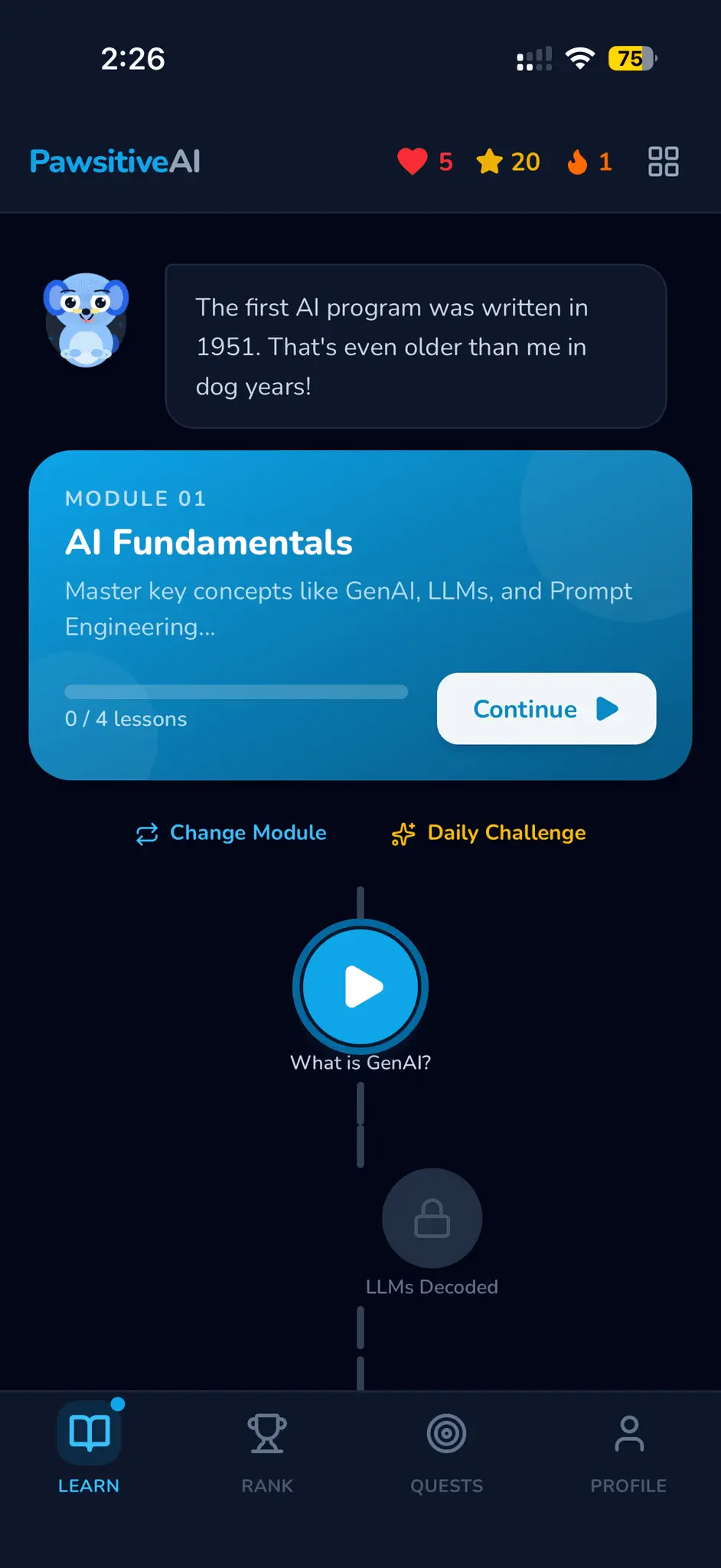 Screenshot 2 of Pawsitive AI Learning