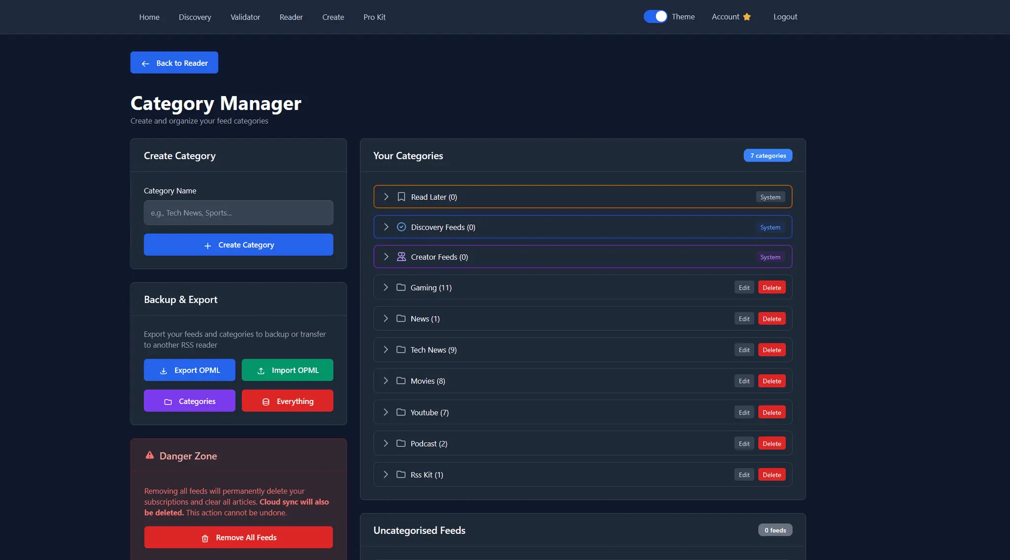 Screenshot 1 of RSS Kit